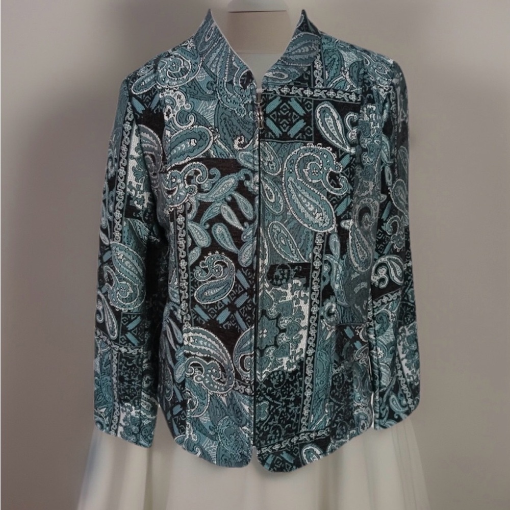 Christopher Banks Vtg Women's Blue/teal Paisley Whimsigoth Boho Tapestry Sz L